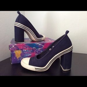 3” block heeled sneakers